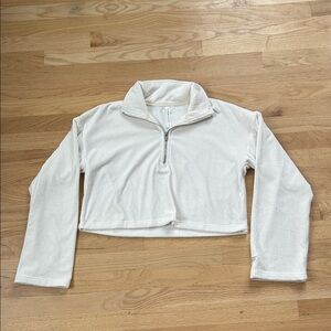 Fabletics Cream Quarter-Zip Pullover